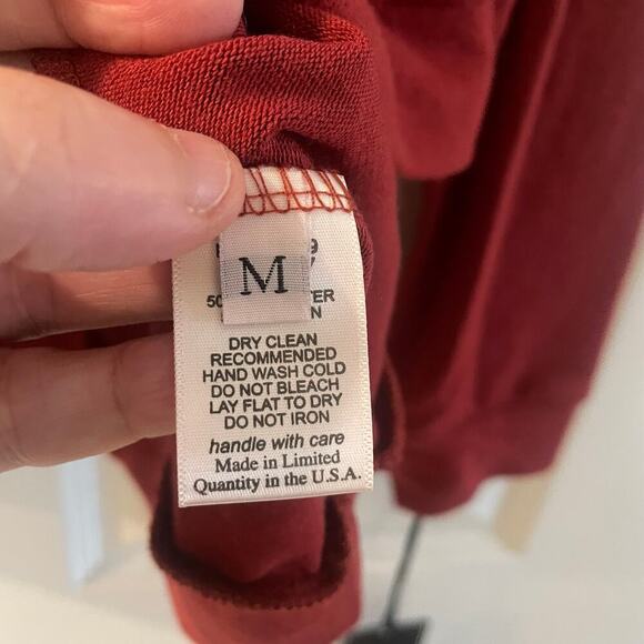 NWT Michael Lauren James Sweatshirt in Burgundy . - size M - Picture 13 of 13